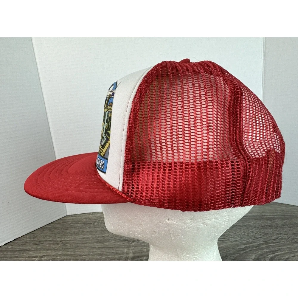 San Antonio Texas ~ Trucker Rope Foam Hat Snapback Cap Red White Alamo Vtg 80s